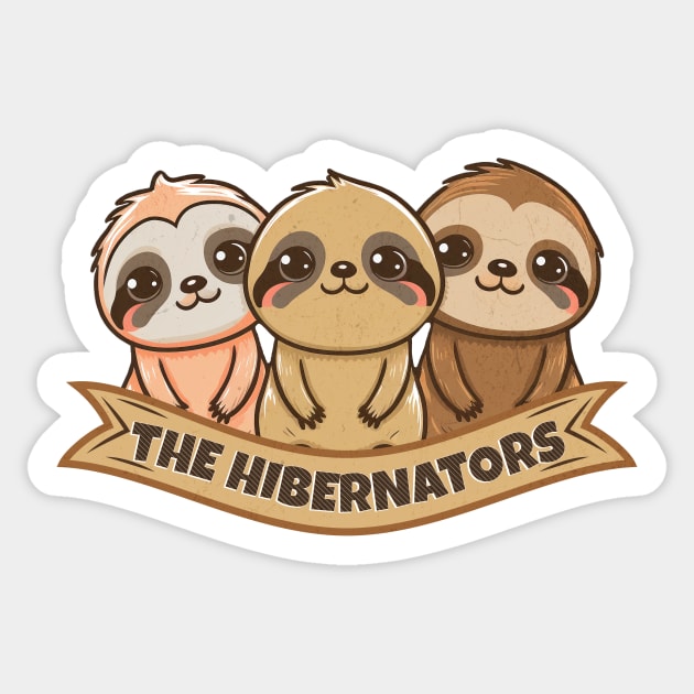 Cute Sloths Hibernators Sticker by UnrealArtDude
